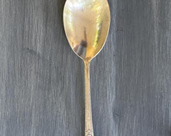 Vintage 1847 Rogers Bros International Silver “Adoration” 9 Inch Egg Shaped Serving Spoon