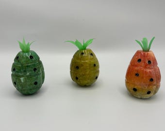 MCM Vintage Carved Alabaster Fruit -