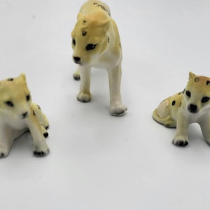 Cute Ceramic Vintage Leopard Figurine Trio