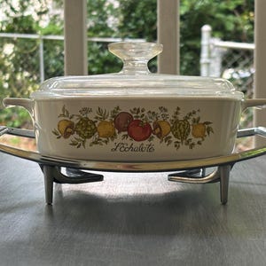Vintage CorningWare Platinum Serving Cradles