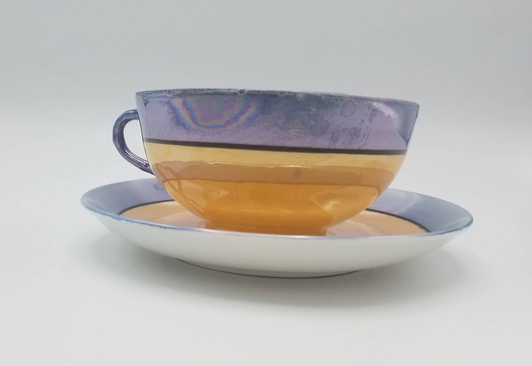 Lovely Vintage Japanese Lusterware Tea Cups and Saucers Etsy