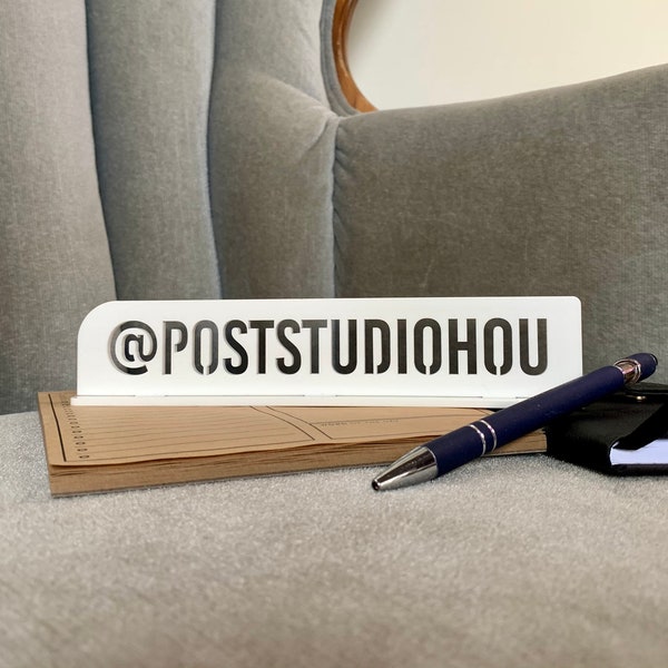 Small Social Media Handle Sign, Desk Top Hashtag Sign, Tabletop Instagram Handle Sign, Acrylic @ Sign, Mini @ Sign