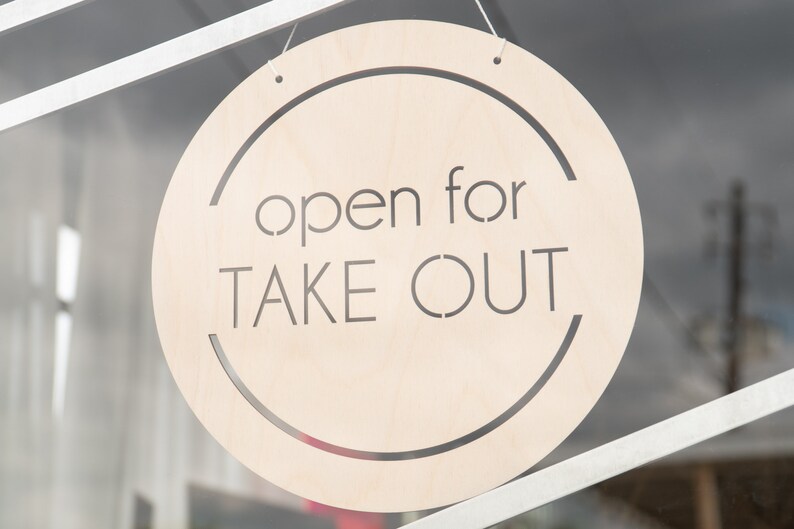 Take Out Sign Open For Take Out Sign Pick Up Food To Go Etsy