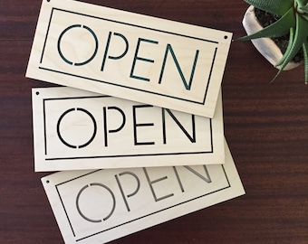 Reversible Open Closed Sign, Business Sign, Shop Sign, Store Sign, Business Signage, Business Signs, Coffee Shop Sign, Wood Business Signs