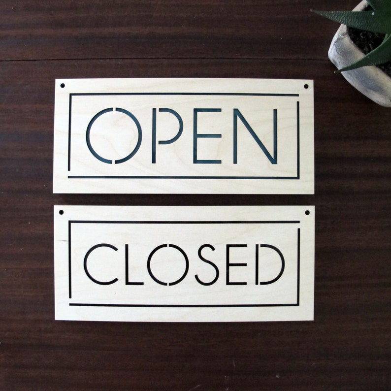 Reversible Open Closed Sign Business Sign Shop Sign Store - Etsy