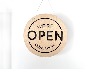 Reversible Open Closed Sign, Business Sign, Shop Sign, Store Sign, Business Signage, Business Signs, Coffee Shop Sign, Wood Business Signs