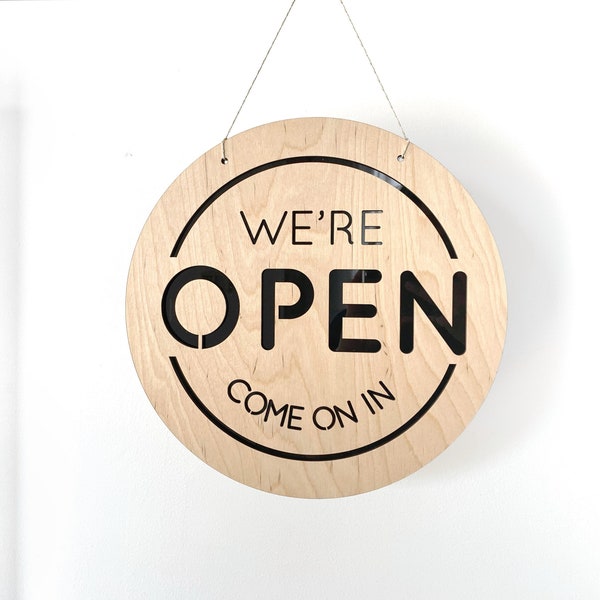 Reversible Open Closed Sign, Business Sign, Shop Sign, Store Sign, Business Signage, Business Signs, Coffee Shop Sign, Wood Business Signs