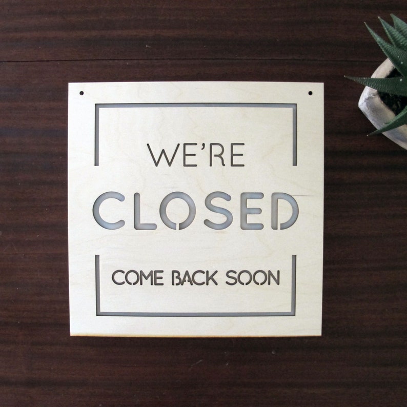 Reversible Open Closed Sign Business Sign Shop Sign Store Etsy