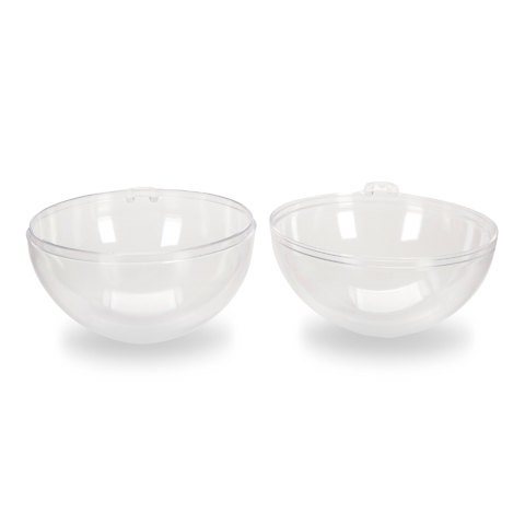 60mm clear plastic piece round mold bomb ornament package bath per sets