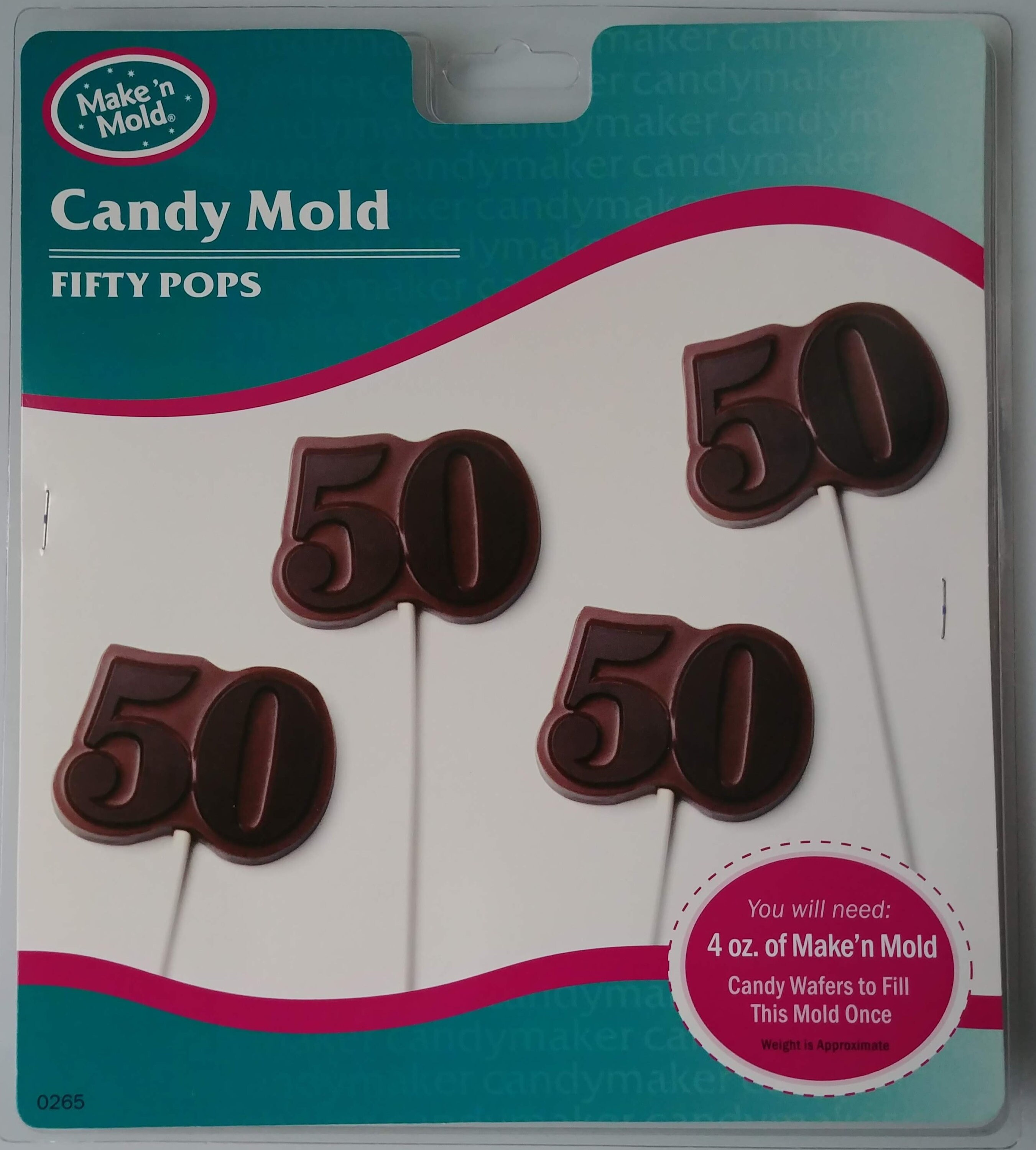 Number 50 Chocolate Lollipop Mold