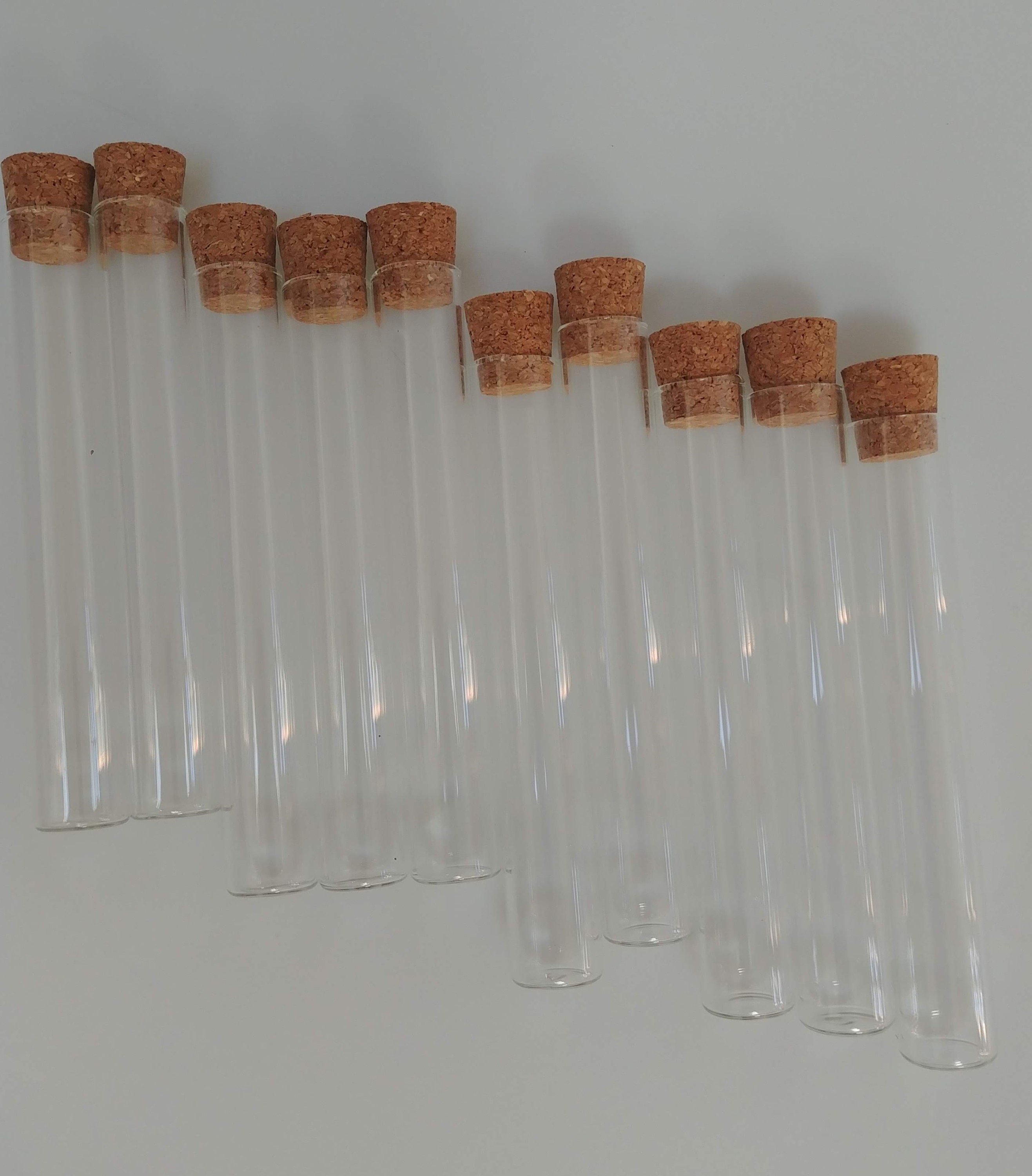 Glass Test Tube w/Cork Box of 12