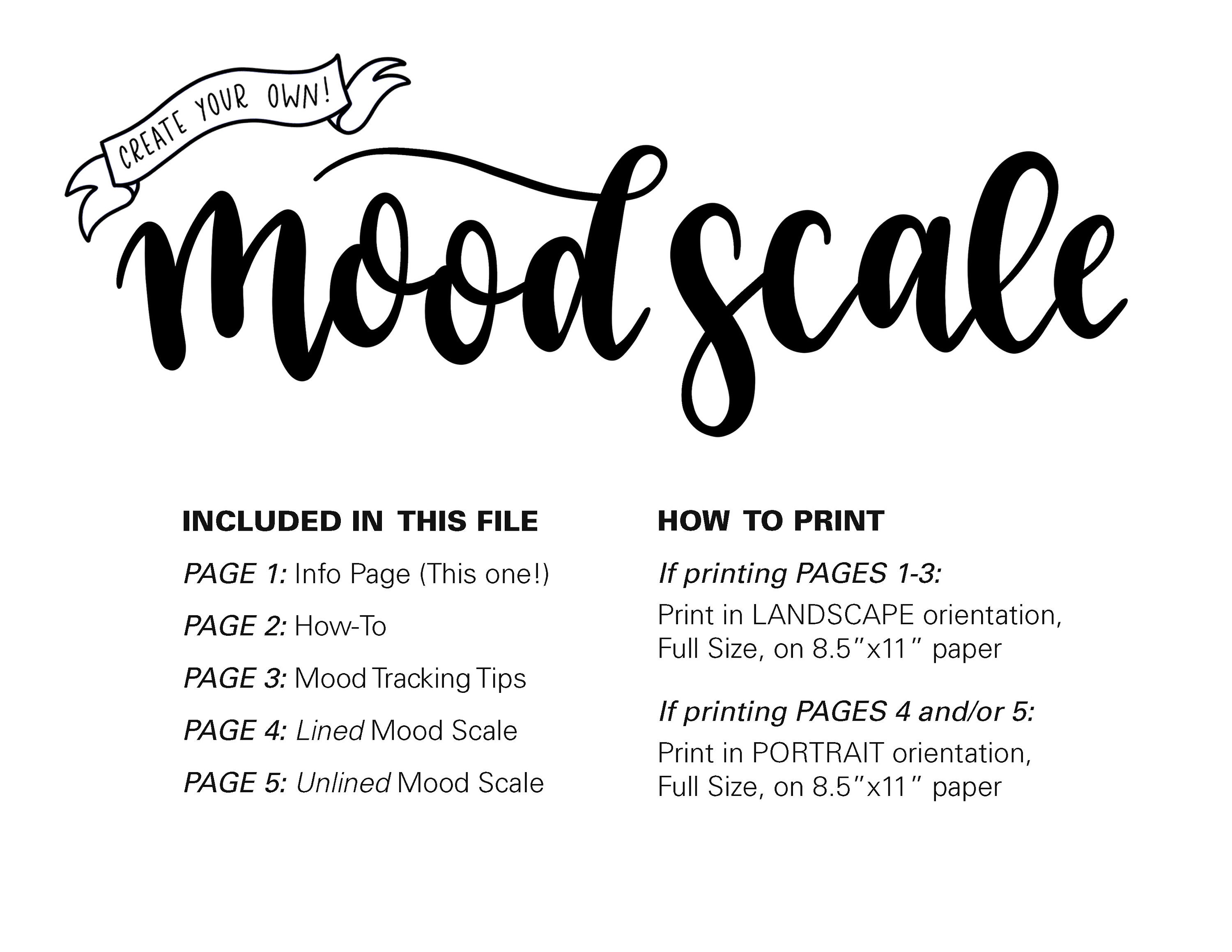 Create Your Own Mood Scale, Mental Health and Depression Tracking ...