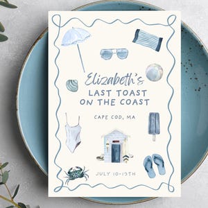 Bachelorette Invitation Template: Coastal Beach Party Itinerary & Dress Guide (Digital Download)