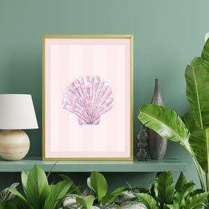 Pink Shell  Art Print – Minimal Coastal Wall Art