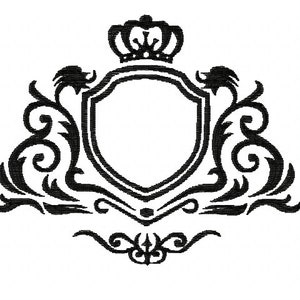 Family crown crest digital embroidery file