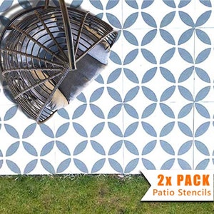 Patio Slab Stencil - 60x60 and 45x45 cm Square Concrete Garden Paver Stencil - TSUNAGI Patio Tile Stencil by Dizzy Duck