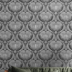 WALL STENCIL   Art Deco Stencil for Walls   SAVEH Indian Damask Wall Stencil   Reusable Palm Leaf Stencil for Painting