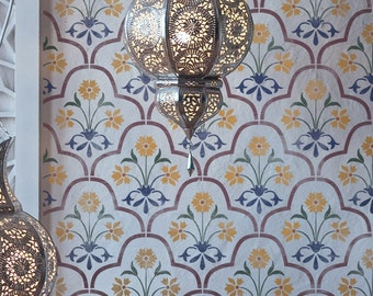 STENCIL For Walls - SHIRAZ Indian Damask Wall Stencil - Flower Moroccan Stencil for Painting Walls