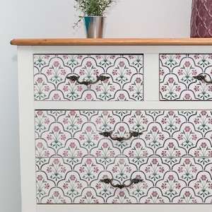 STENCIL For Furniture - SHIRAZ Indian Damask Furniture Stencil - Flower Moroccan Stencil for Painting Furniture