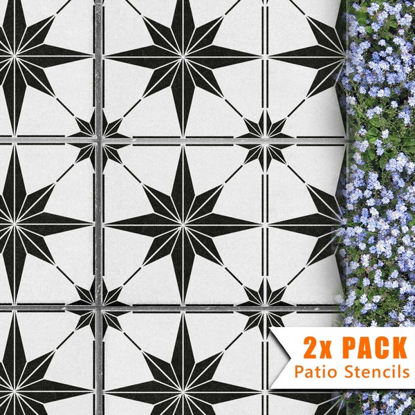 Patio Slab Stencils for Large 900x600 Rectangle Concrete Garden Pavers - ZARZIS by Dizzy Duck
