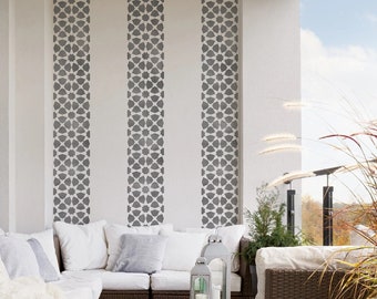 Border Stencil for Painting Walls and Furniture - Reusable Ethnic Moroccan Stencil by Dizzy Duck - AMIRA Wall Stencil
