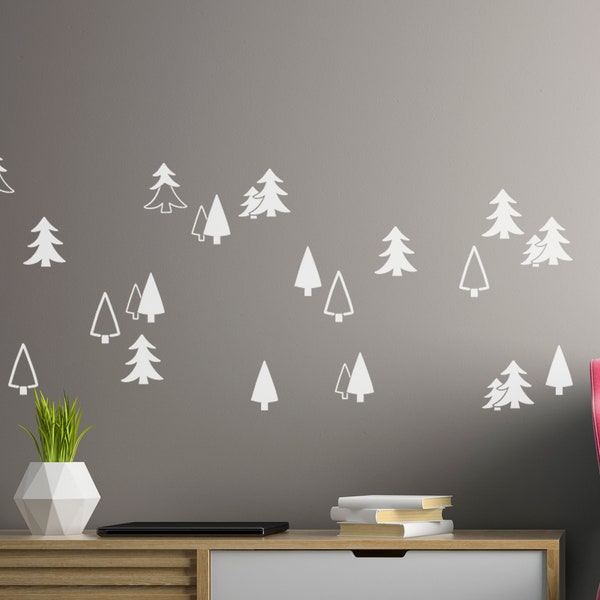 STENCILS for DIY Scandi Decor - Nordic Pine Tree Set of 10 Stencils PINE03