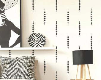 Bead Stencil for Walls - Boho Stencil for Painting Living Room Nursery - Reusable Kids Bedroom Boho Circles Wall Stencil by Dizzy Duck