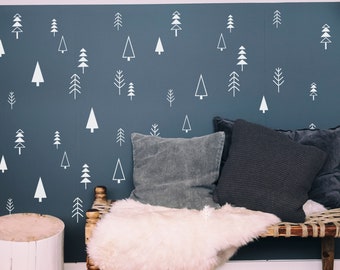 STENCILS for Painting Scandi Nursery Decor Walls - Nordic Tree Set of 12 Wall Stencils