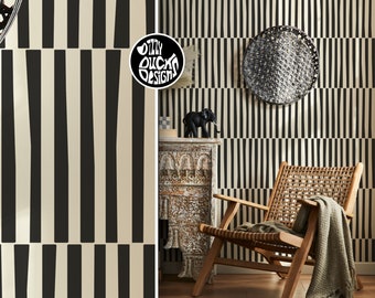 Humbug Stripe Wall Stencil - Modern Minimal Lines Floor Wall Stencil for Painting by Dizzy Duck