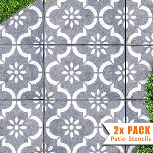 2x Patio Slab Stencils para grandes pavimentadoras de jardín | Etsy
