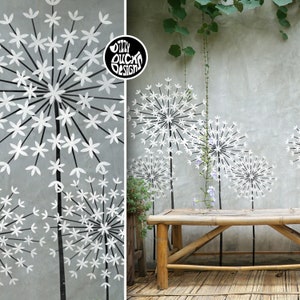 ALLIUM FLOWER Stencils for Walls Furniture Crafts - Reusable Botanical Garden Floral Wall Stencils by Dizzy Duck
