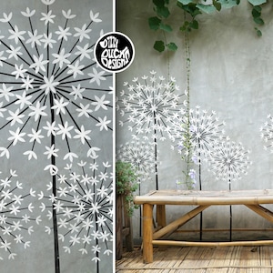 ALLIUM FLOWER Stencils for Walls Furniture Crafts - Reusable Botanical Garden Floral Wall Stencils by Dizzy Duck