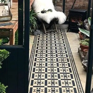 Faux Tile Stencils - Paint Tile Effect on Floors Walls Furniture Concrete Garden Patios Paths - KENSINGTON
