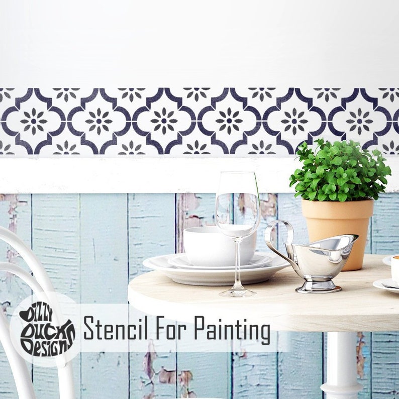JANNAH BORDER STENCIL Moroccan Wall Furniture Craft Stencil Etsy