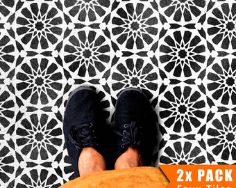 Faux Tile Stencils - Paint TIle Effect on Floors Walls Furniture Concrete Garden Patios Paths - NADOR