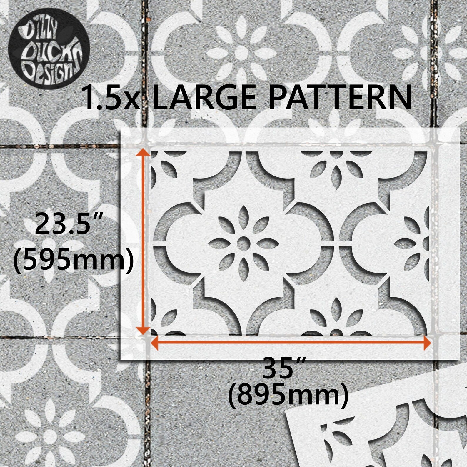 2x Patio Slab Stencils for Large 900x600 Rectangle Concrete Etsy