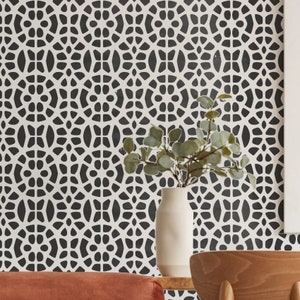 Dizzy Duck Afrikansk stor väggschablon för målning - Malawi Mud Cloth-schablon av - Modern geometrisk schablon för väggar