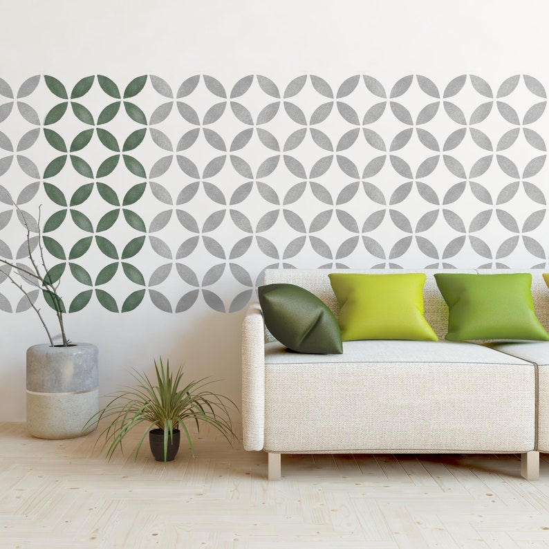 Faux Tile Stencils - Paint TIle Effect on Floors Walls Furniture Concrete Garden Patios Paths - TSUNAGI