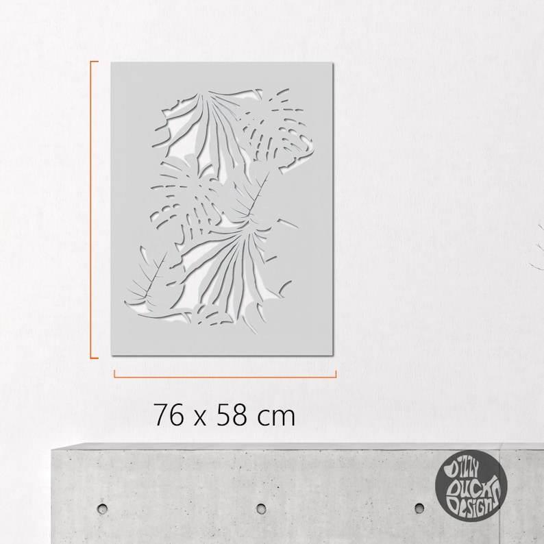 WALL STENCIL Tropical Leaf Wall Stencil Tropical Plant Stencil Etsy