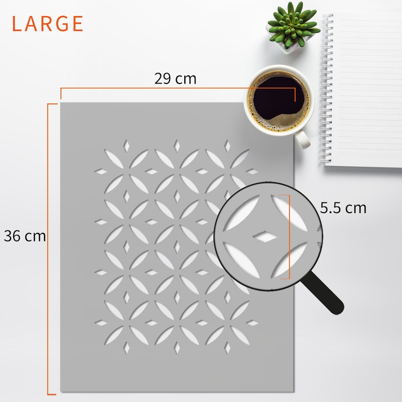 FURNITURE STENCIL for Painting Reusable ALHAMBRA Moroccan Boho Diamond ...