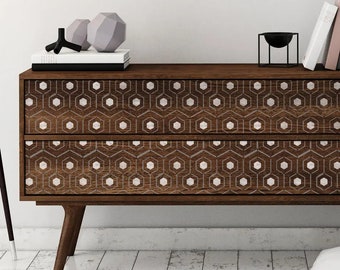 Dizzy Duck Hicks Hexagon Stencil for Painting Furniture - Reusable Furniture Stencil - Modern Abstract Geo Stencil