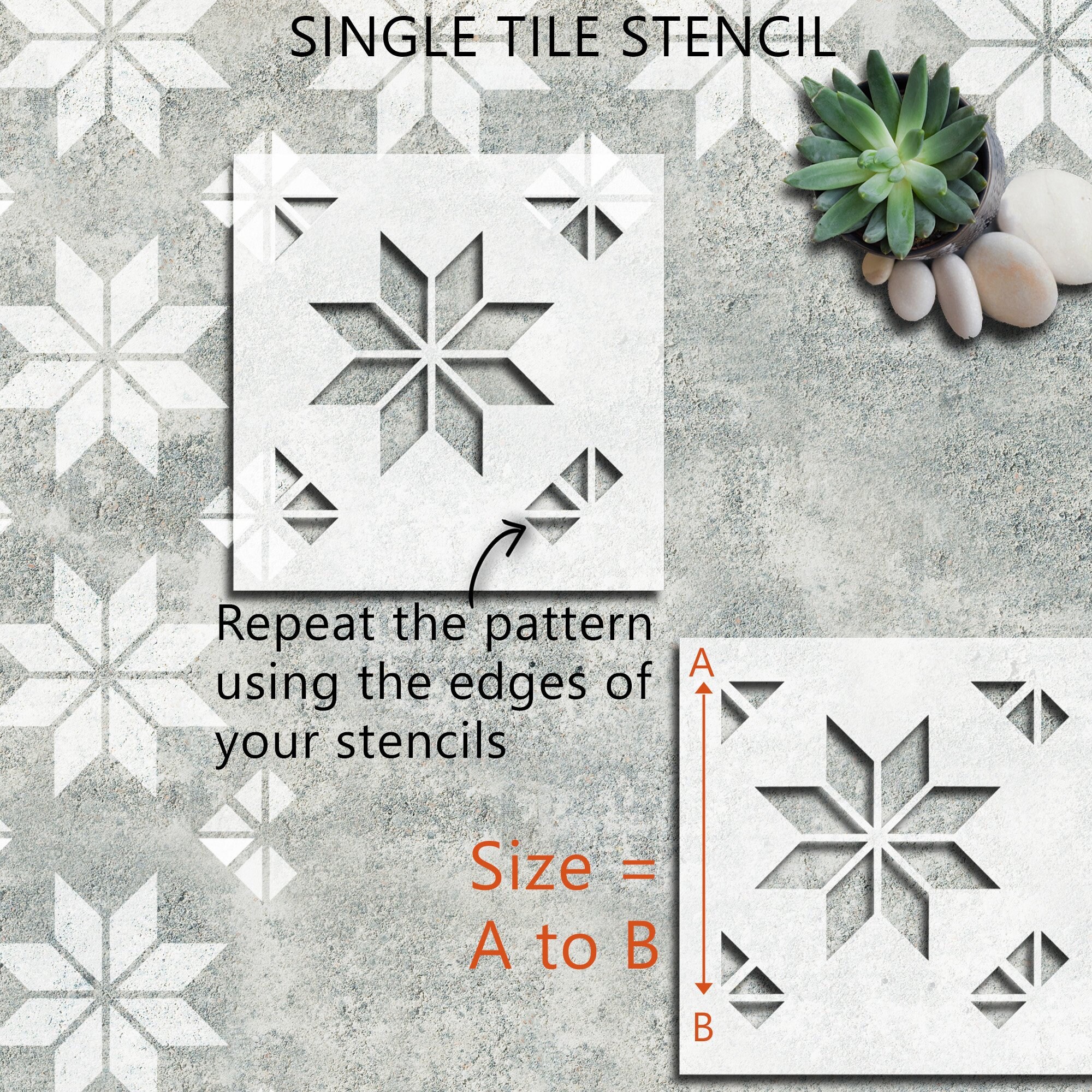 2x Faux Fliesen Schablonen Paint TIle Effekt auf Böden Wände | Etsy