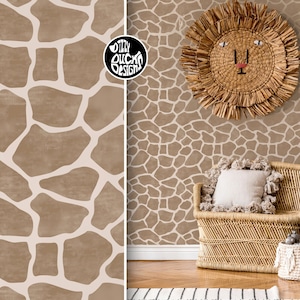 WALL STENCIL - Giraffe Print Nursery Stencil for Painting Wall Furniture Crafts - Animal Print Stencil