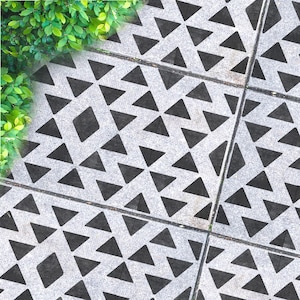 Large Rectangle Patio Stencil 90x60cmm - Aztec Design for DIY Garden Paver Makeover