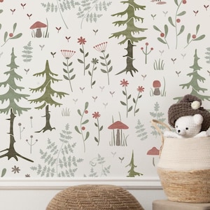 Large Wall Stencil for Painting Feature Botanical Floral Nature Woodland Forest Wallpaper in Nursery or Kids Room