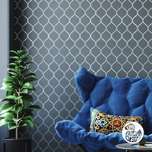 WAND Schablone - Marokkanische Jasmin Spalier Boho Boden Schablone zum Bemalen - Wiederverwendbar