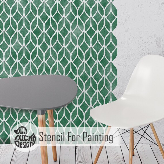 Furniture Wall Floor Stencil for Painting FALLING LEAVES Modern Leaf Stencil