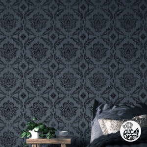 WALL STENCIL for Painting   Reusable ANKARA Damask Stencil   Damask Wall Stencil