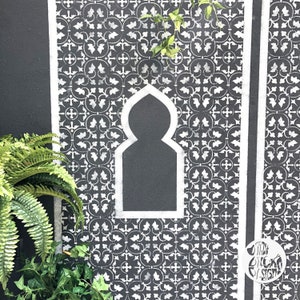 WALL STENCIL Moroccan Wall Panel Stencil for Walls Boho Stencil for Painting Walls by Dizzy Duck image 6