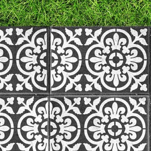 Large Rectangle Patio Stencil 90x60cmm - Valencia Design for Budget DIY Garden Paver Makeover